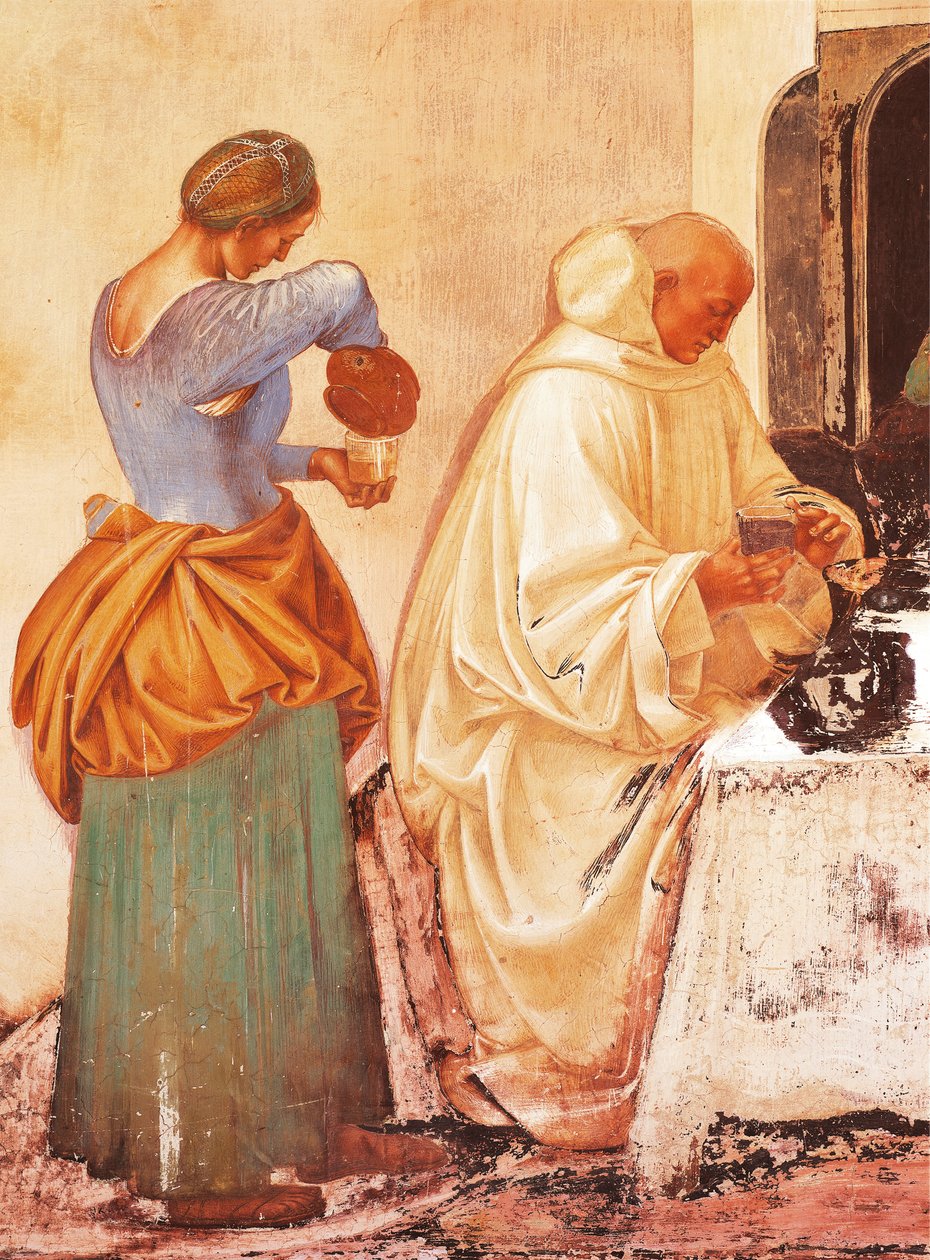 Historier om Skt. Benedikte af Luca Signorelli (cirka 1445-1523), freskomaleri, St. Benedikts kloster, Monte Oliveto Maggiore kloster af Luca Signorelli