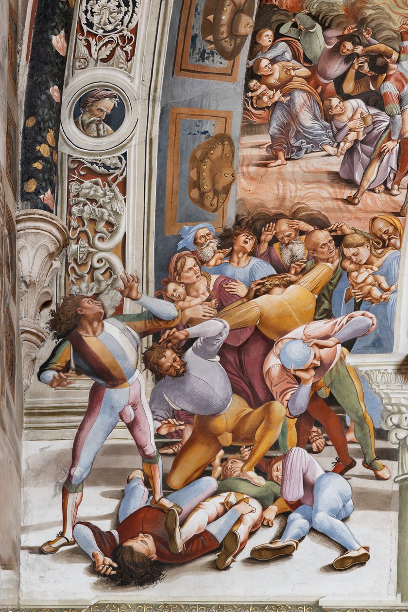 Interiøret, Kapel Nova eller St. Brizio Kapel, nordlige væg: "Pandemonium", detalje af Luca Signorelli