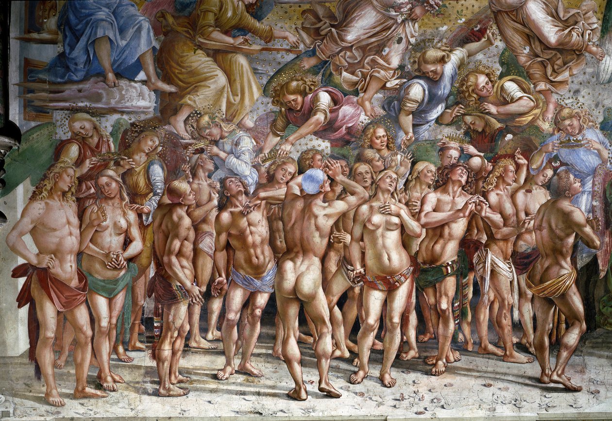 Den sidste dom: de valgte. Detalje (fresko af Luca Signorelli