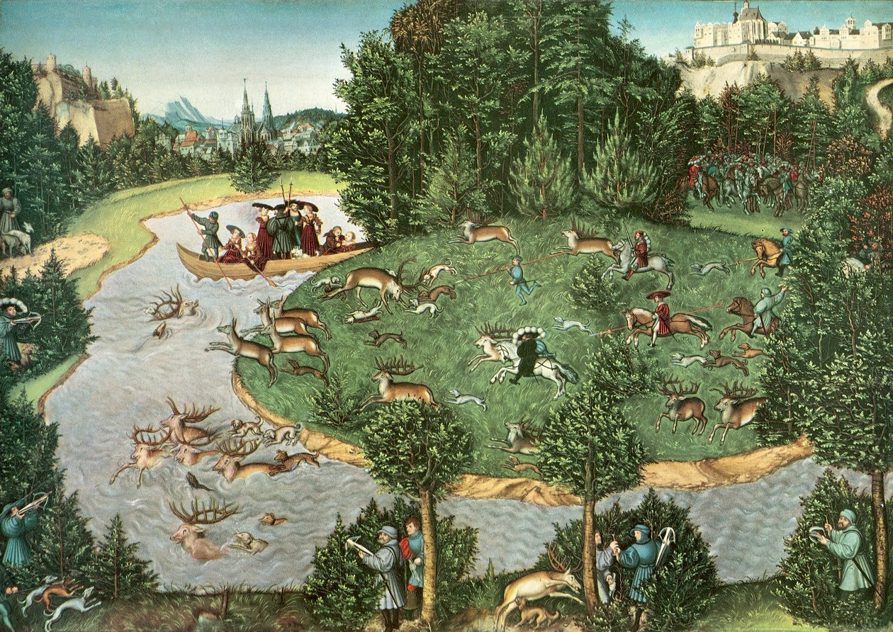 En hjortejagt med kurfyrsten Friedrich den kloge af Lucas Cranach the Elder