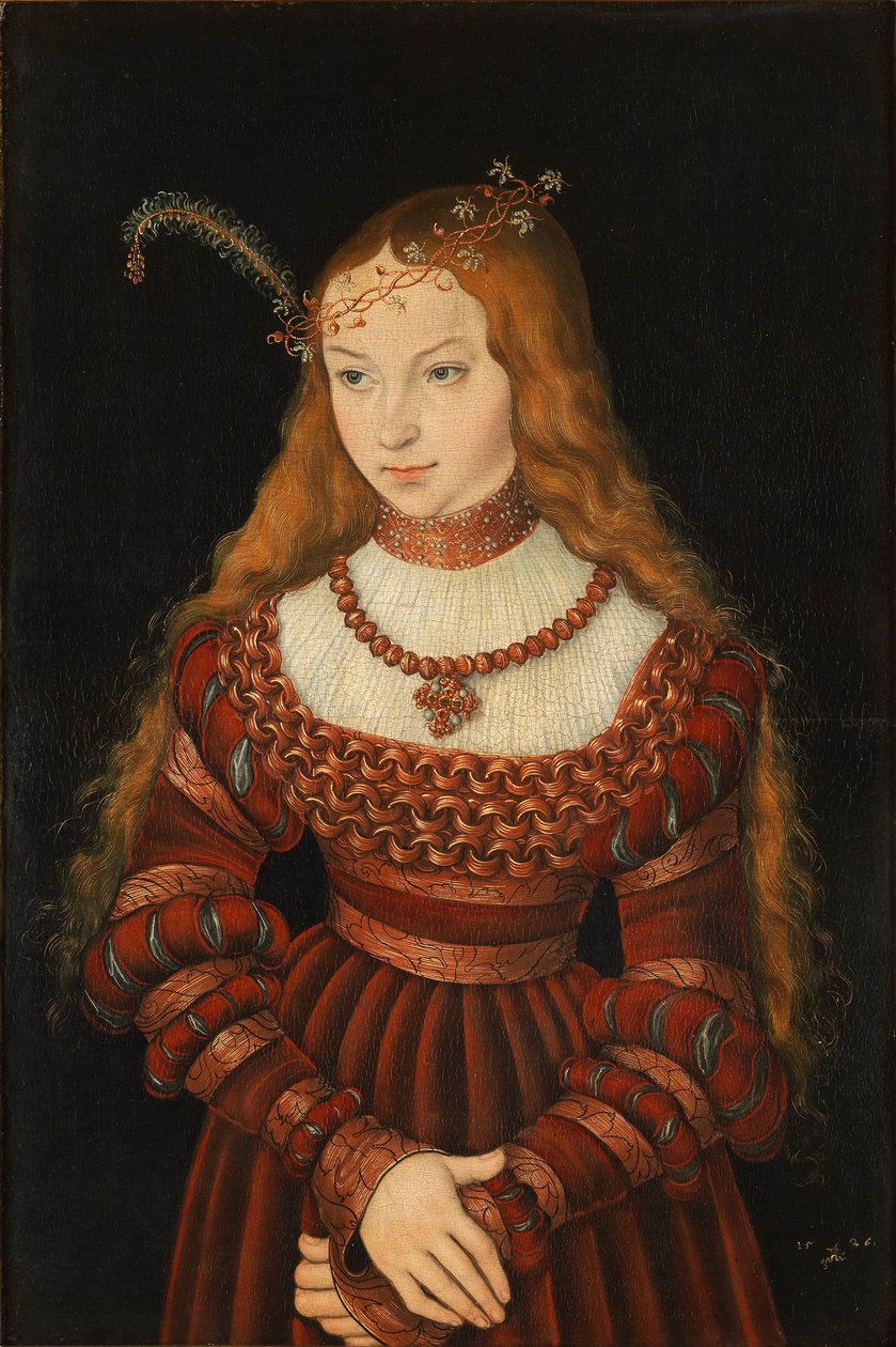 Portræt af prinsessen Sibylle of Cleve af Lucas Cranach the Elder