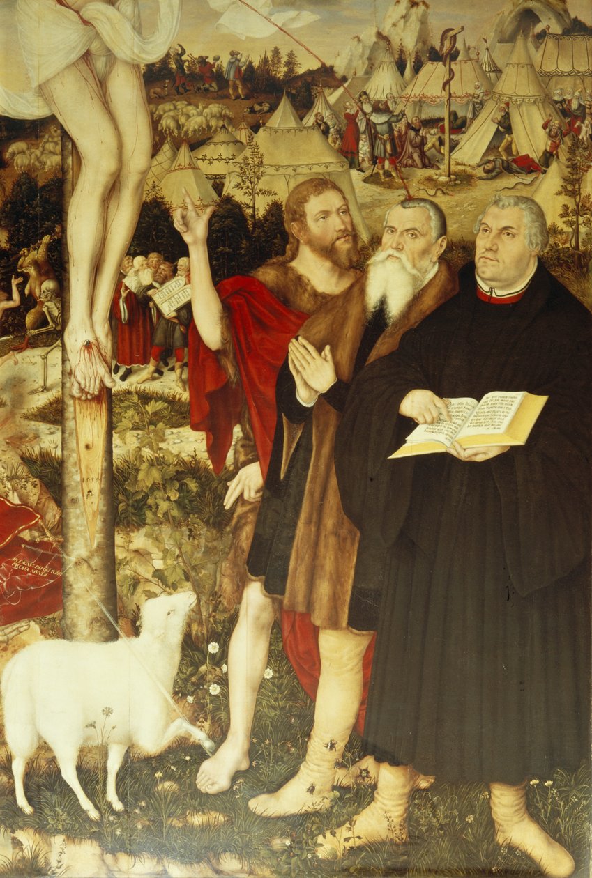 Kristus på korset, 1552-55 (detalje af 308464) af Lucas Cranach the Elder