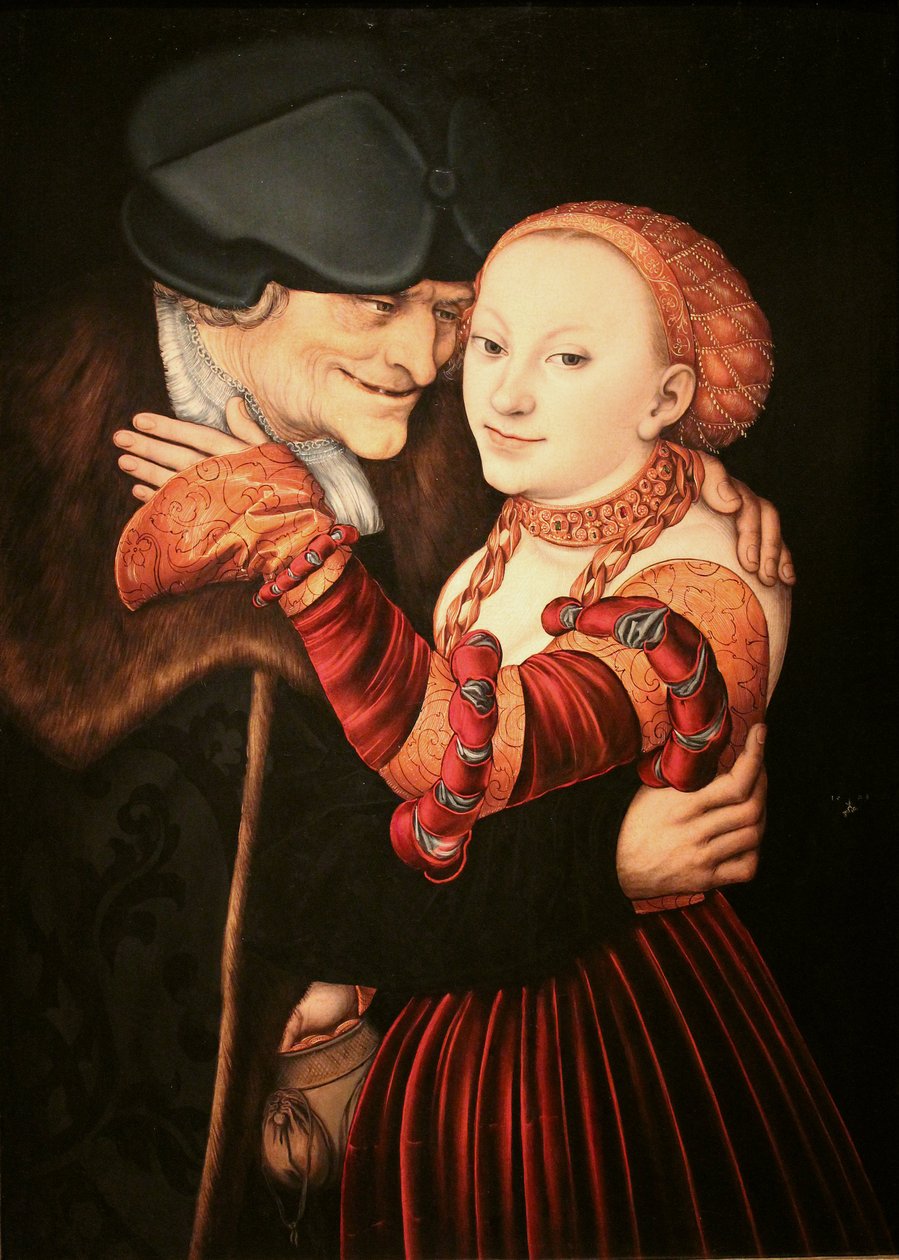 Den forelskede gamle mand af Lucas Cranach the Elder