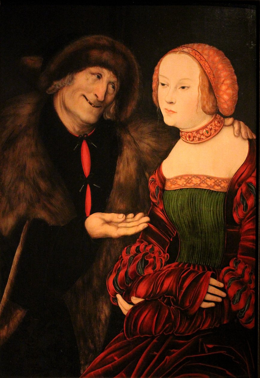 Den forelskede gamle mand af Lucas Cranach the Elder