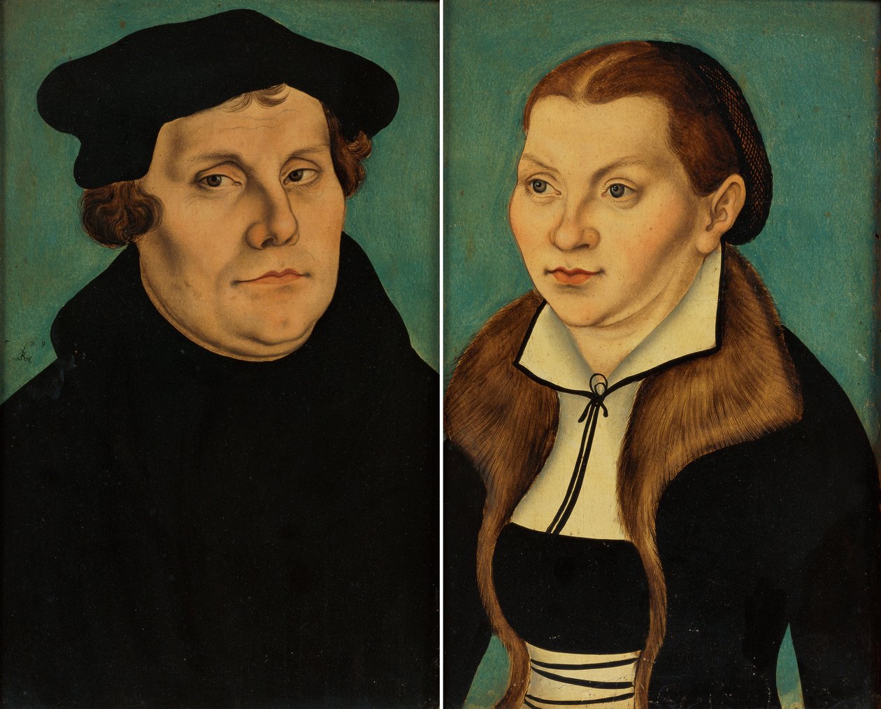 Dobbeltportræt af Martin Luther og Katharina Bora af Lucas Cranach the Elder