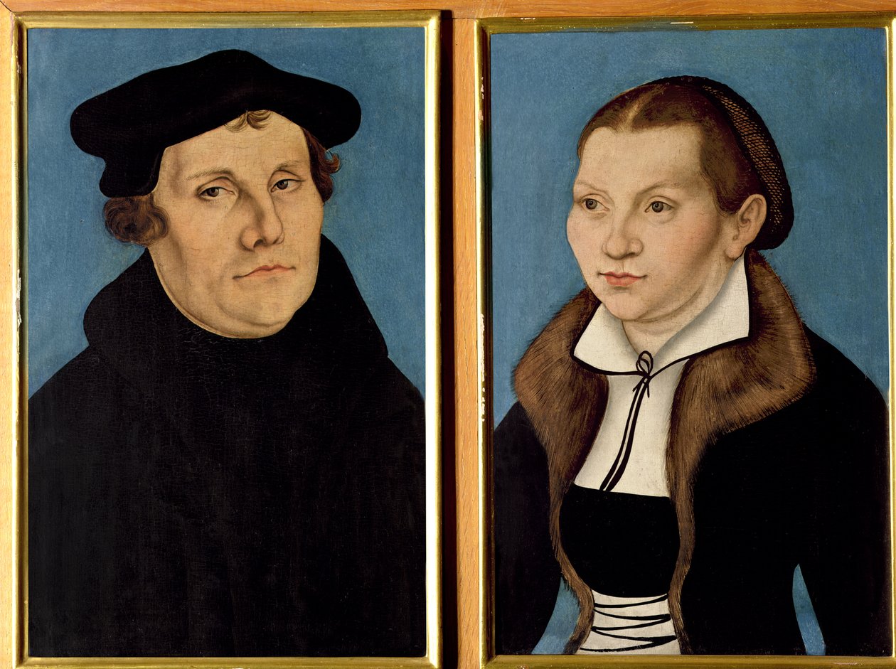 Dobbeltportræt af Martin Luther og Katharina von Bora, 1529 af Lucas Cranach the Elder