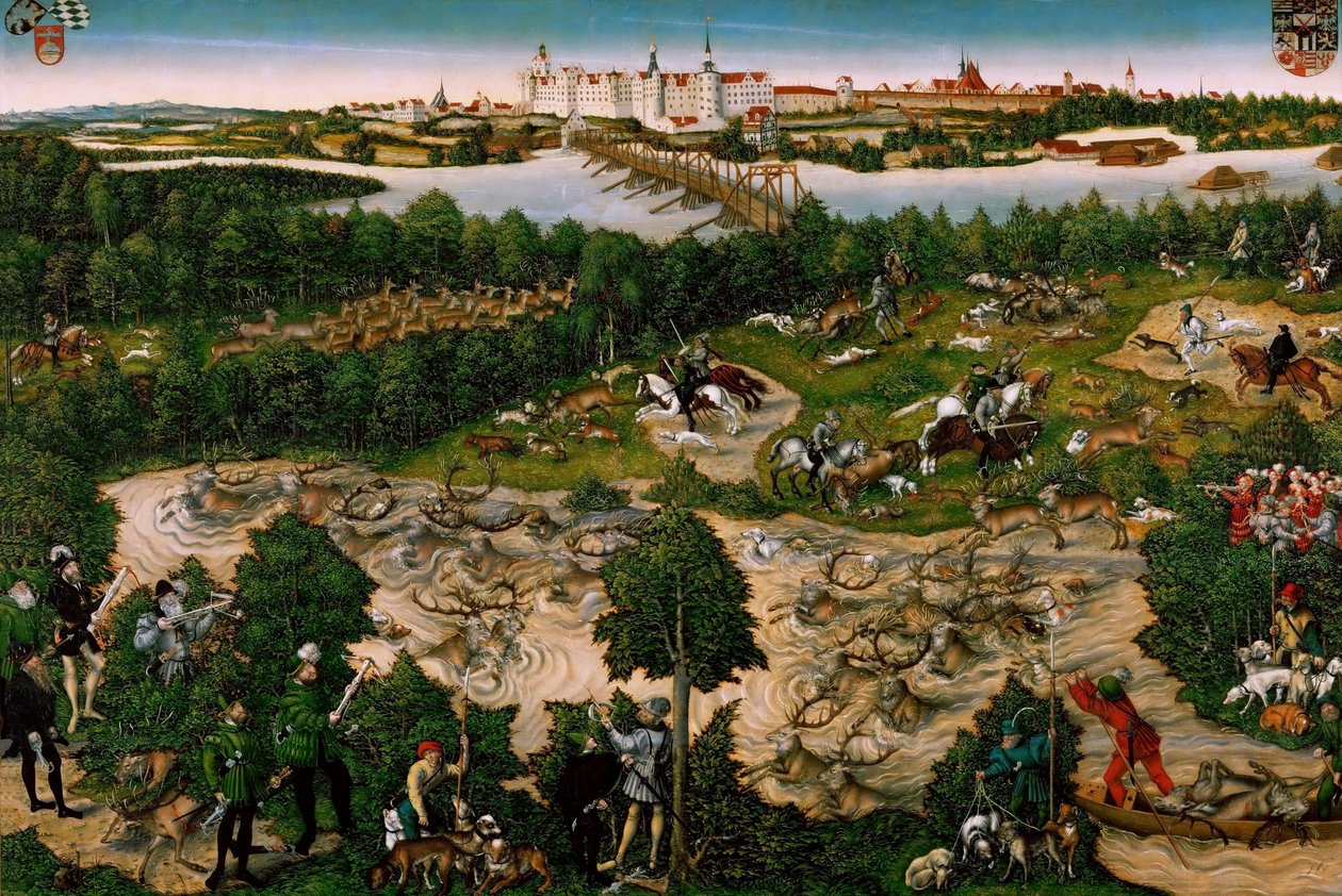 Hjortejagt af kurfyrsten Johann Friedrich af Lucas Cranach the Elder