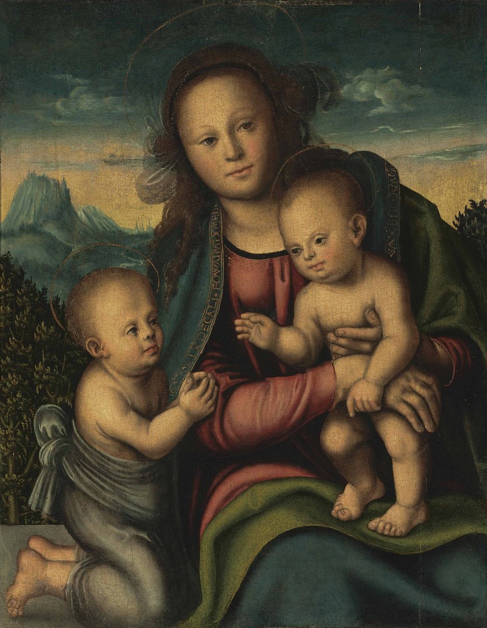 Jomfru og barn med den lille Johannes Døberen af Lucas Cranach the Elder