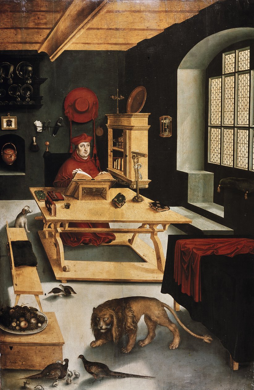 Kardinal Albrecht af Brandenburg som Hieronymus i sagen af Lucas Cranach the Elder