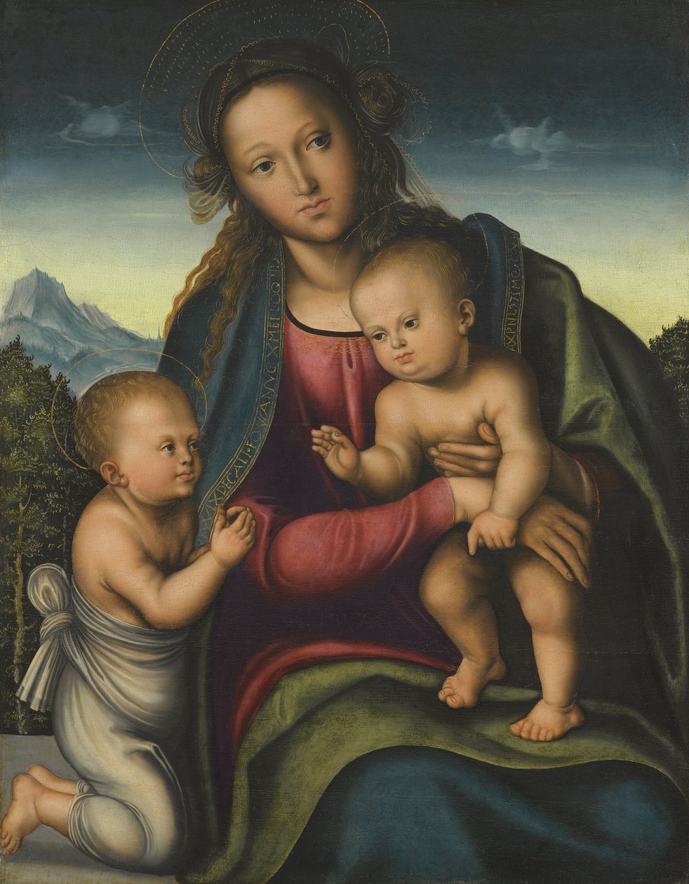 Madonna med Jesusbarnet og Johannes af Lucas Cranach the Elder
