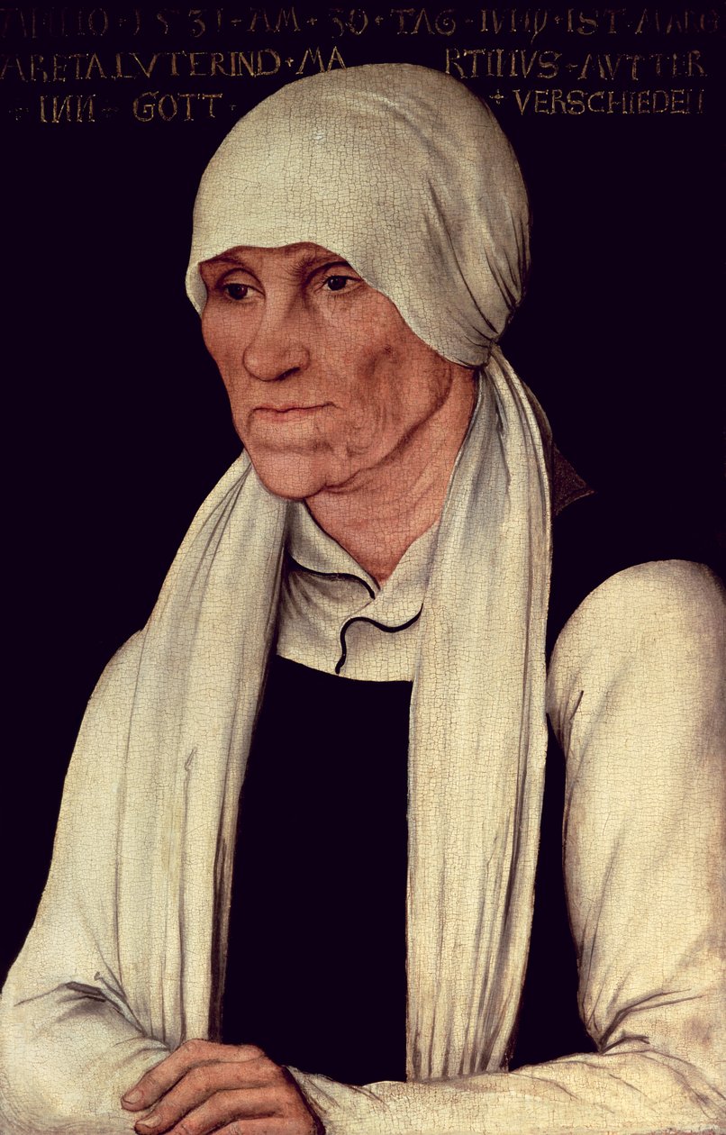 Margarethe Luther (ca. 1463-1531), mor til Martin Luther af Lucas Cranach the Elder