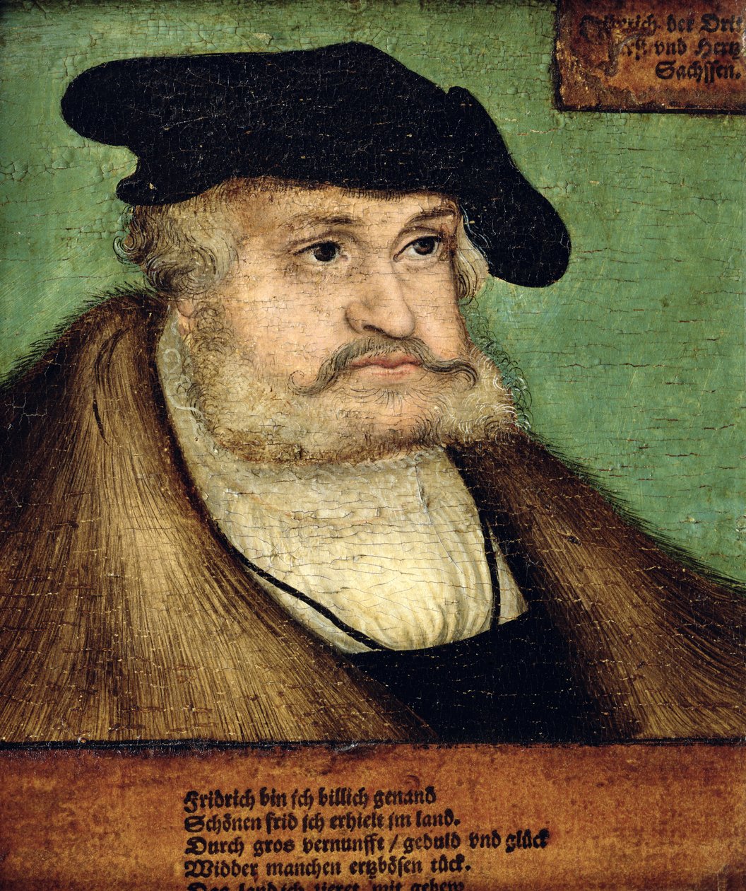Portræt af Friedrich III (1463-1525) Kurfyrste af Sachsen, 1532 af Lucas Cranach the Elder