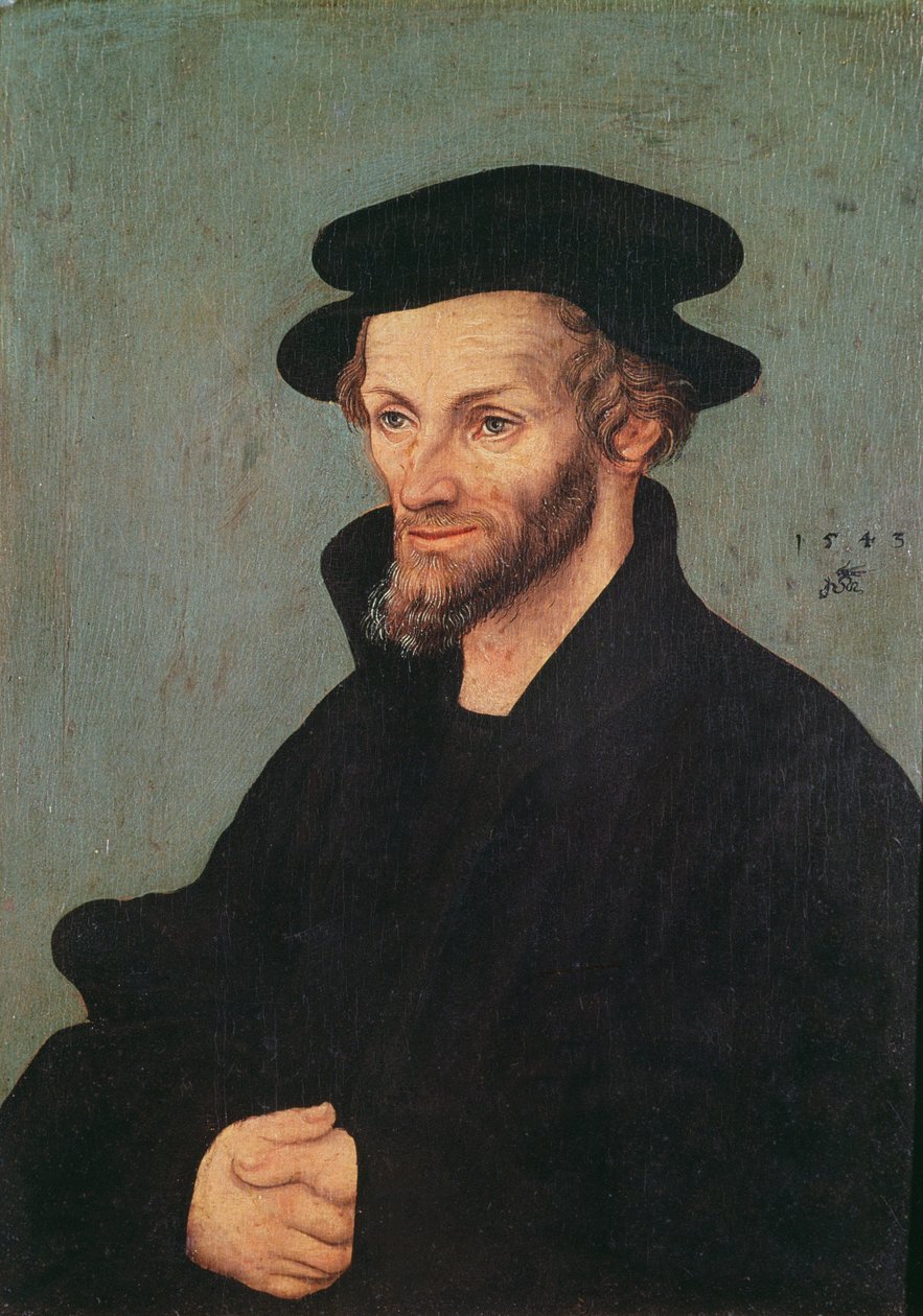 Portræt af Philipp Melanchthon (1497-1560) 1543 af Lucas Cranach the Elder