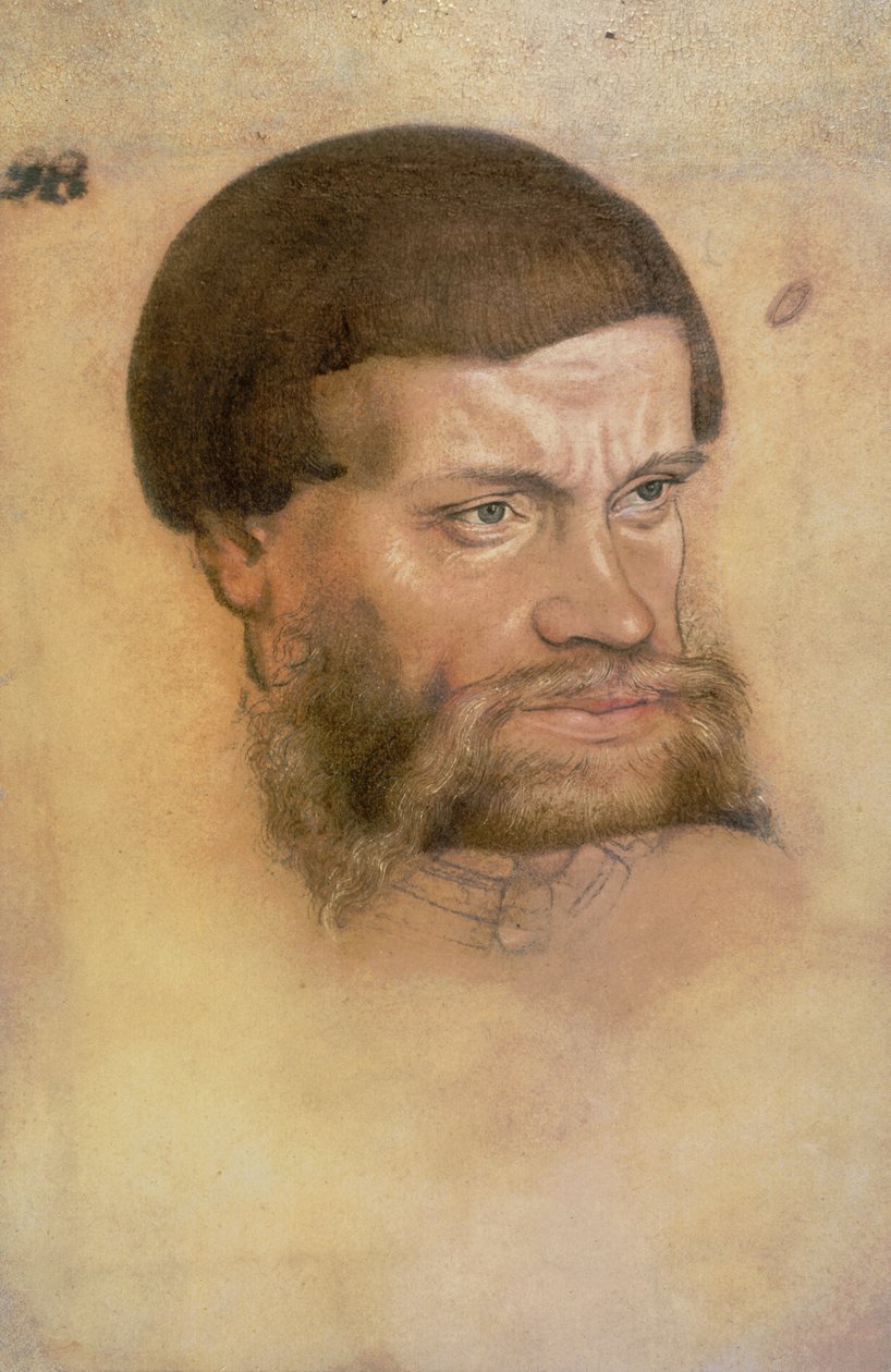 Portræt, der menes at være af Johannes den Standhaftige, Kurfyrste af Sachsen, (farvet farveblyant og wc) af Lucas Cranach the Elder
