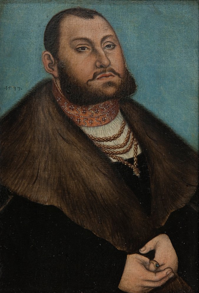 Portræt af kurfyrsten Johann Friedrich den storsindede af Sachsen af Lucas Cranach the Elder
