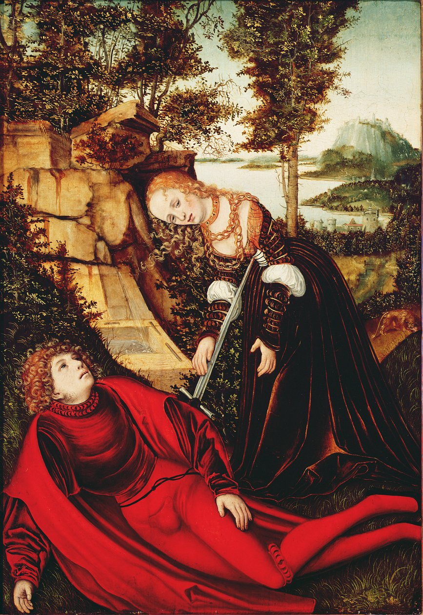 Pyramus og Thisbe af Lucas Cranach the Elder