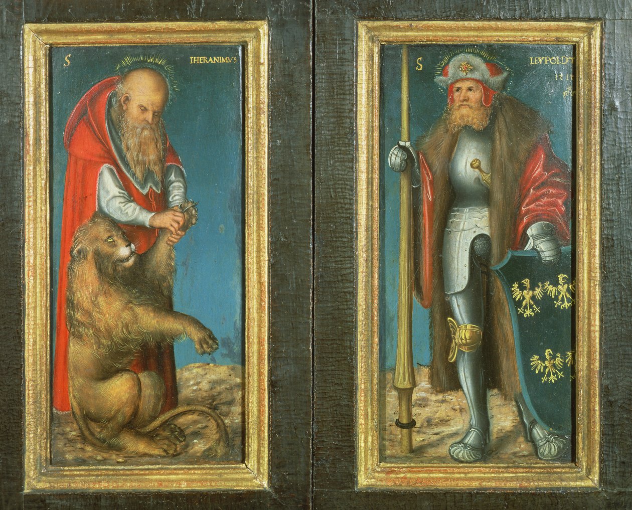 SS. Jerome og Leopold, 1515 (panel) af Lucas Cranach the Elder