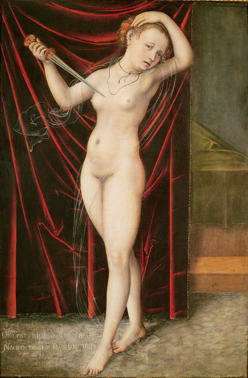 Lucretias død, ca. 1524 af Lucas Cranach the Elder