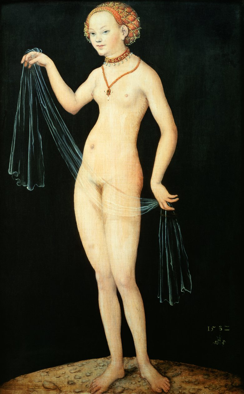 Venus, 1532 (olie og tempera på rød bøgetræ) af Lucas Cranach the Elder