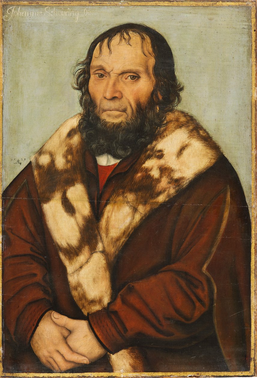 Portræt af teologen Dr. Johannes Scheyring fra Magdeburg af Lucas Cranach the Elder