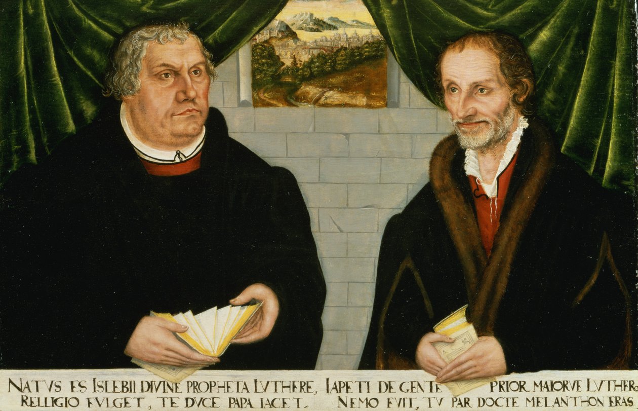 Dobbeltportræt af Martin Luther (1483-1546) og Philip Melanchthon (1497-1560) af Lucas Cranach the Younger