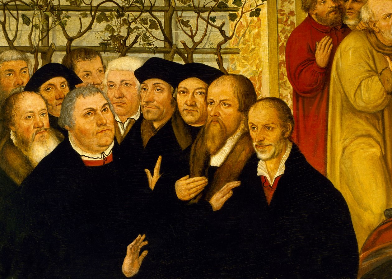 Epitafium af Meienburgs borgmester, der viser reformatorernes gruppe med Martin Luther af Lucas Cranach the Younger