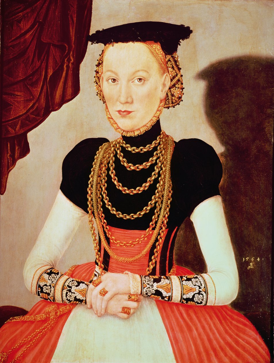 Portræt af en kvinde, 1564 (panel) af Lucas Cranach the Younger
