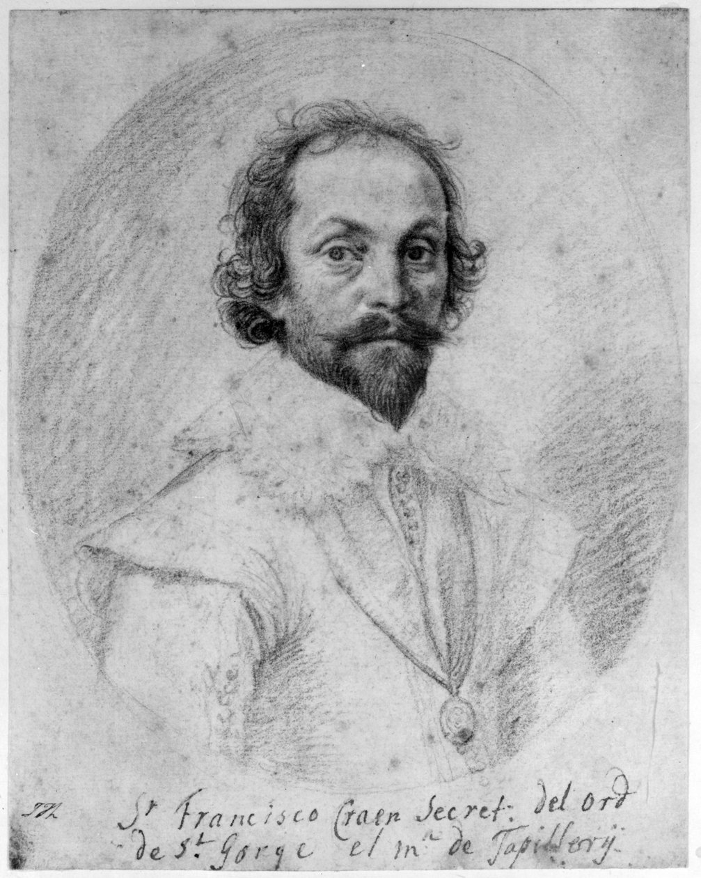 Sir Francis Crane (kridt på papir) af Lucas Emil Vorsterman