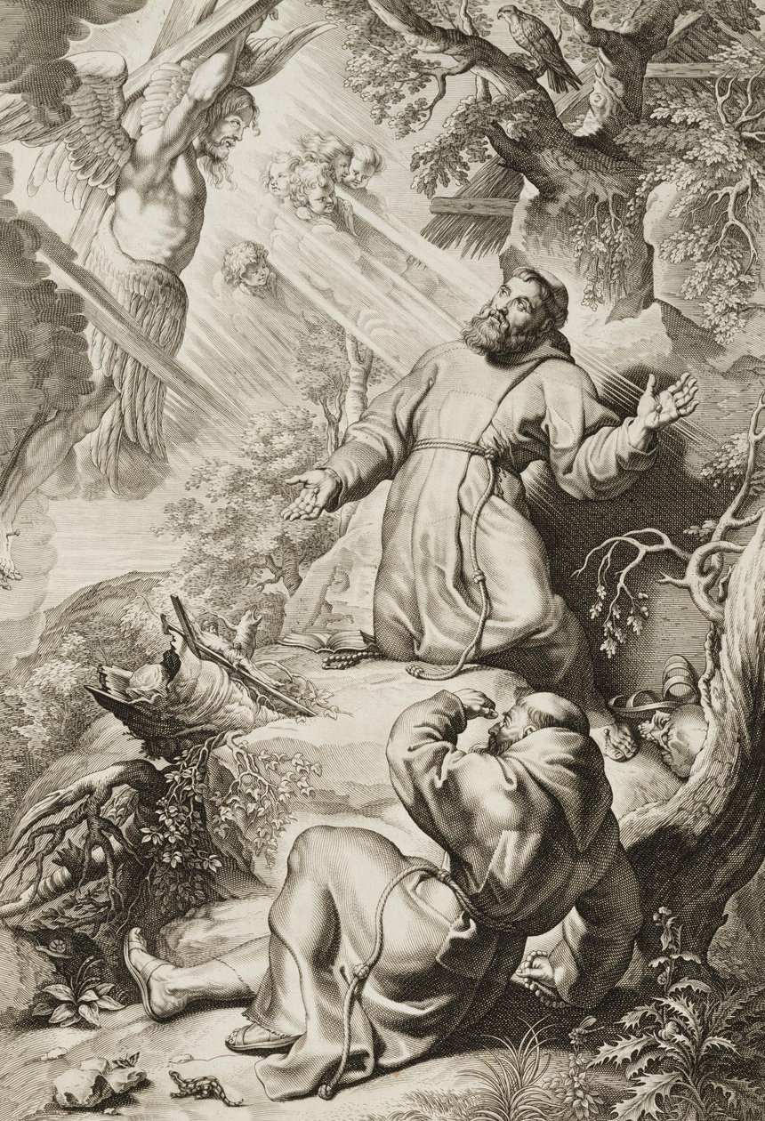 Sankt Frans modtager Stigmata af Lucas Vorsterman