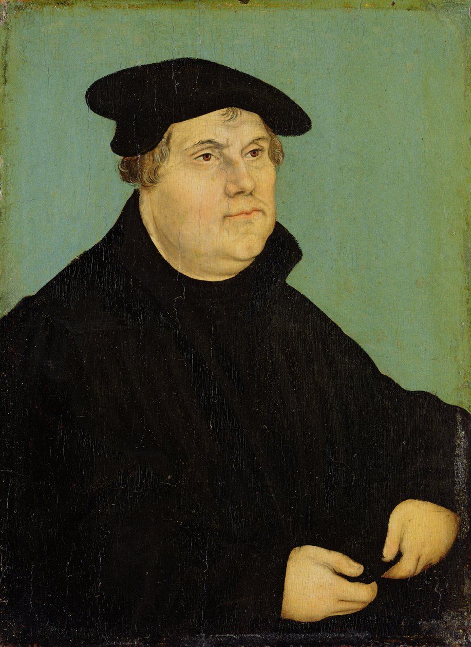 Portræt af Martin Luther (1483-1546) efter 1532 af Lucas studio of Cranach