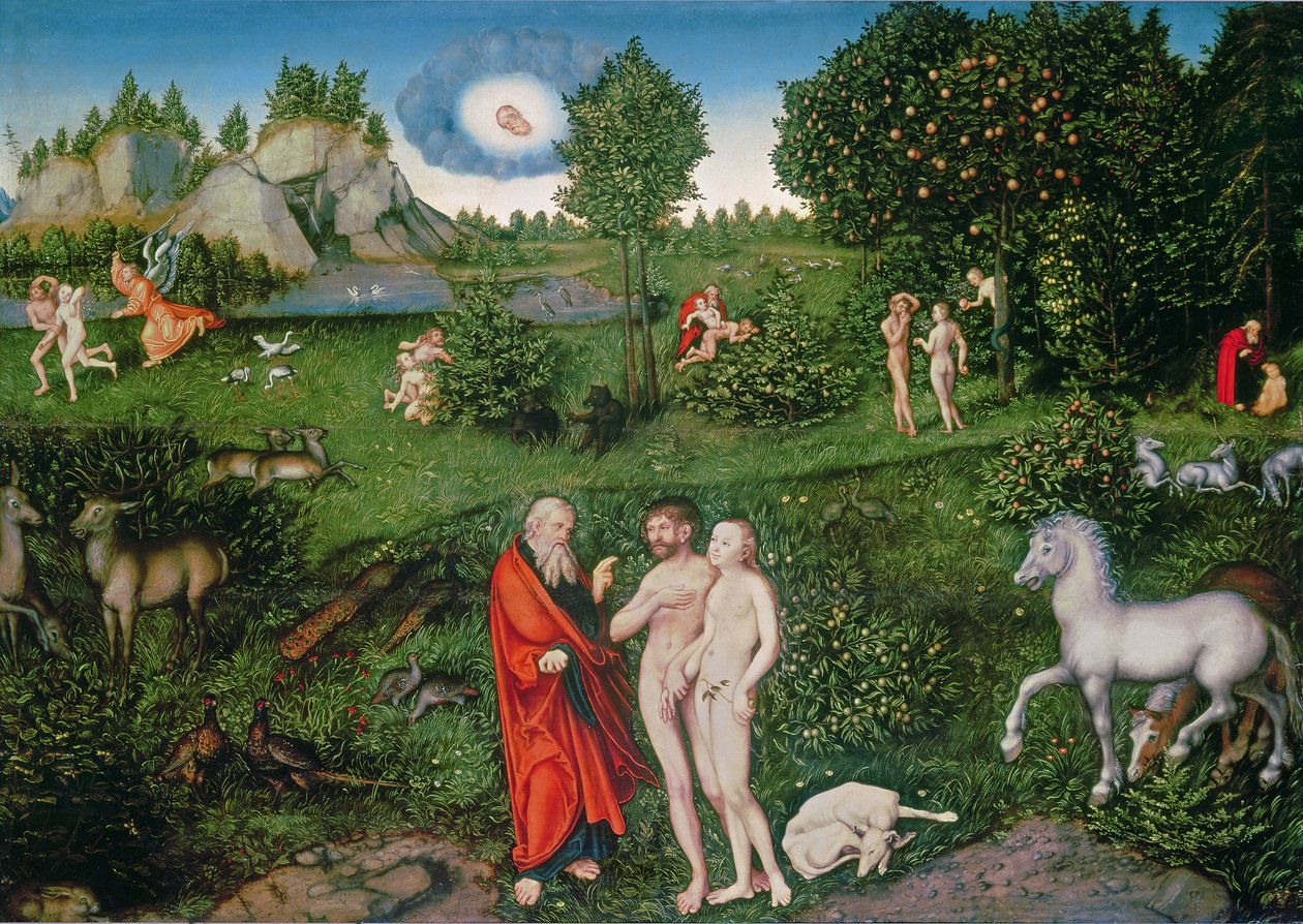 Adam og Eva i Edens Have, 1530 af Lucas Cranach the Elder