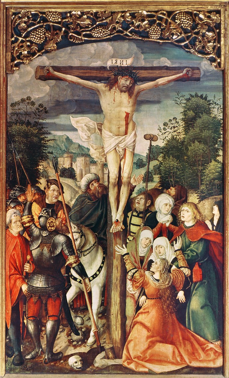 Altertavle, der viser Kristi liv, detalje fra korsfæstelsen, 1508-17 af Lucas Cranach the Elder