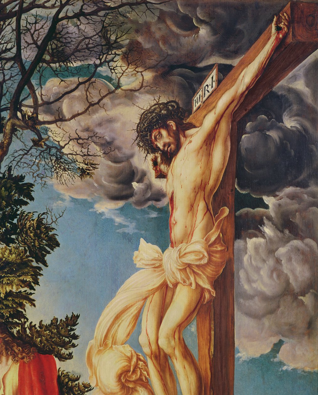 Detalje af The Crucifixion, 1503 olie på panel se 154025 af Lucas Cranach the Elder