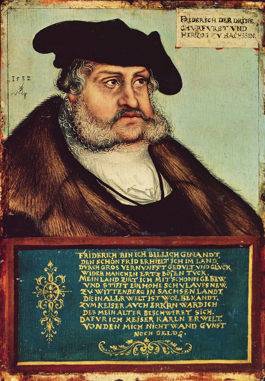 Portræt af Frederik III, Kurfyrste af Sachsen af Lucas Cranach the Elder
