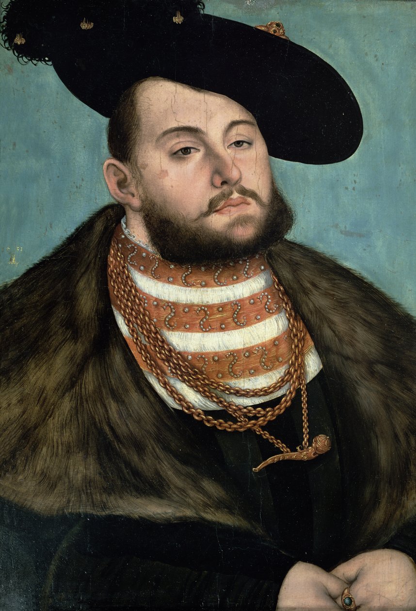 Portræt af John Frederik the Magnanimous (1503-54) kurfyrste af Ernestine af Sachsen, 1531 af Lucas Cranach the Elder