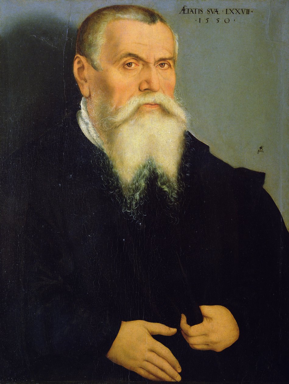Selvportræt, 1550 (olie på træ) af Lucas Cranach the Elder