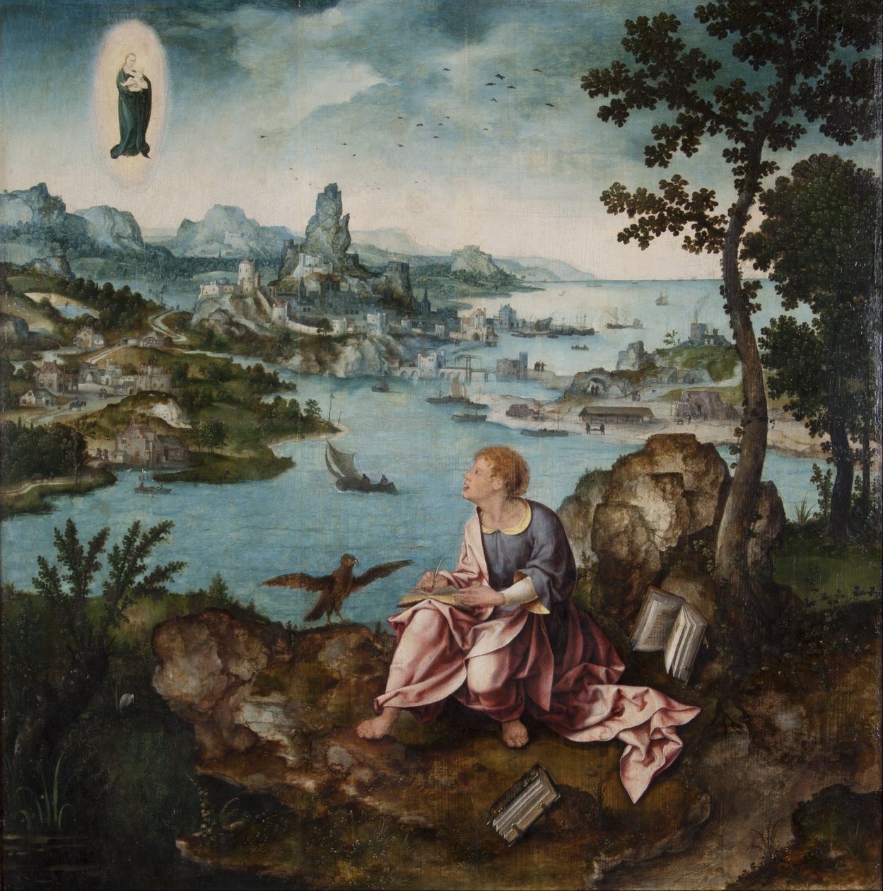 Evangelisten Johannes på Patmos af Lucas van Gassel