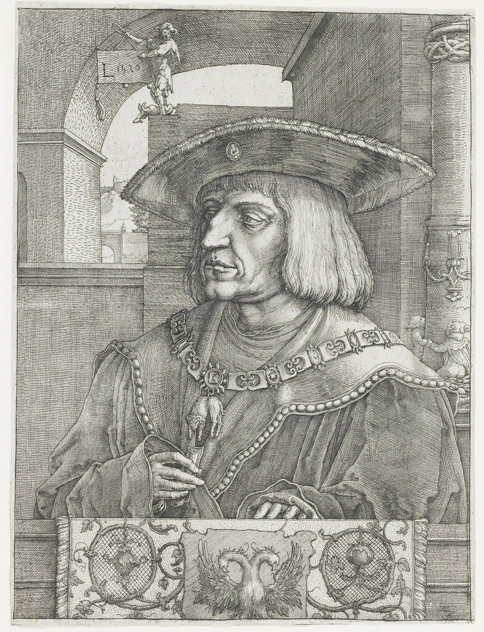 Kejser Maximilian I, 1520 af Lucas van Leyden