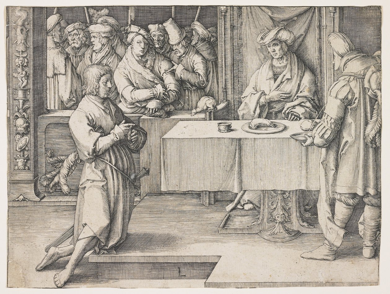 Joseph fortolker Faraos drømme, 1512 af Lucas van Leyden