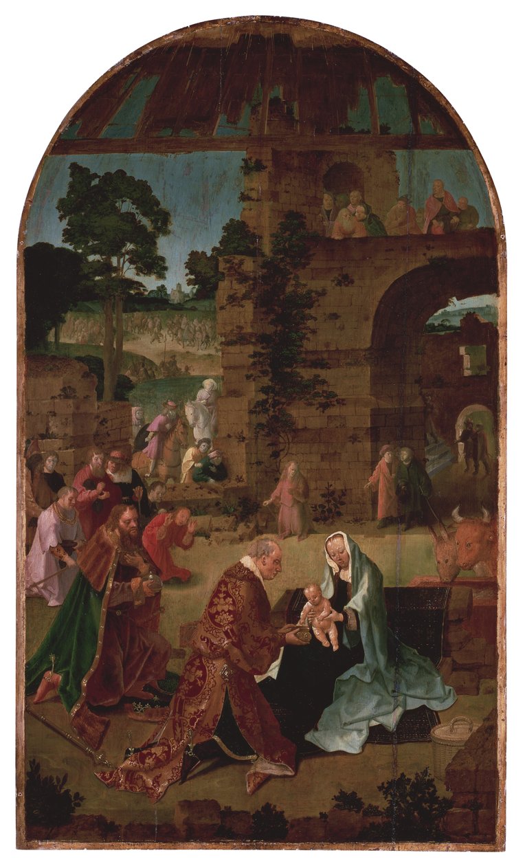 The Adoration of the Magi Triptykon (centralpanel) af Lucas van Leyden