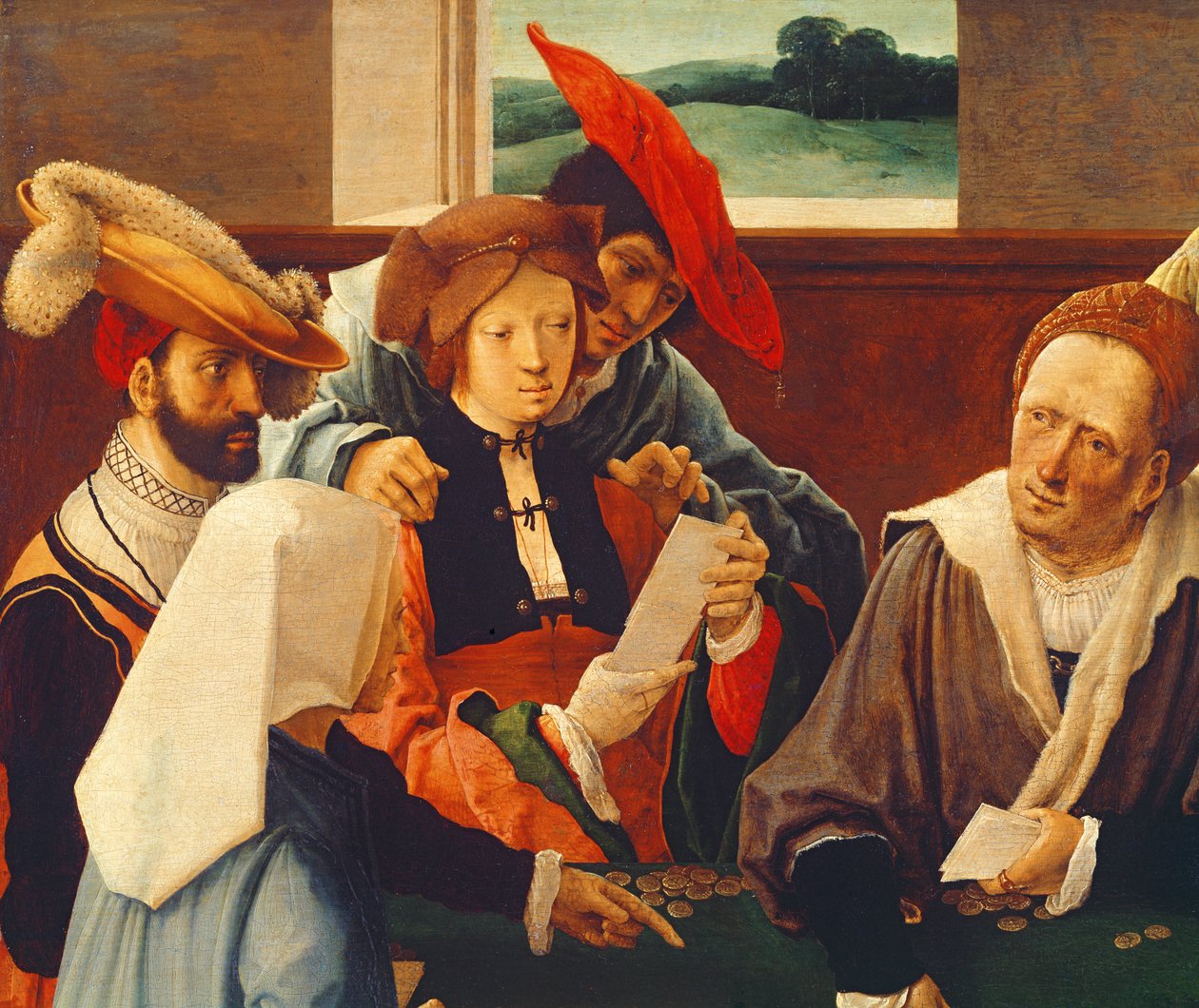 Kortspillerne (detalje af 69590) af Lucas van Leyden