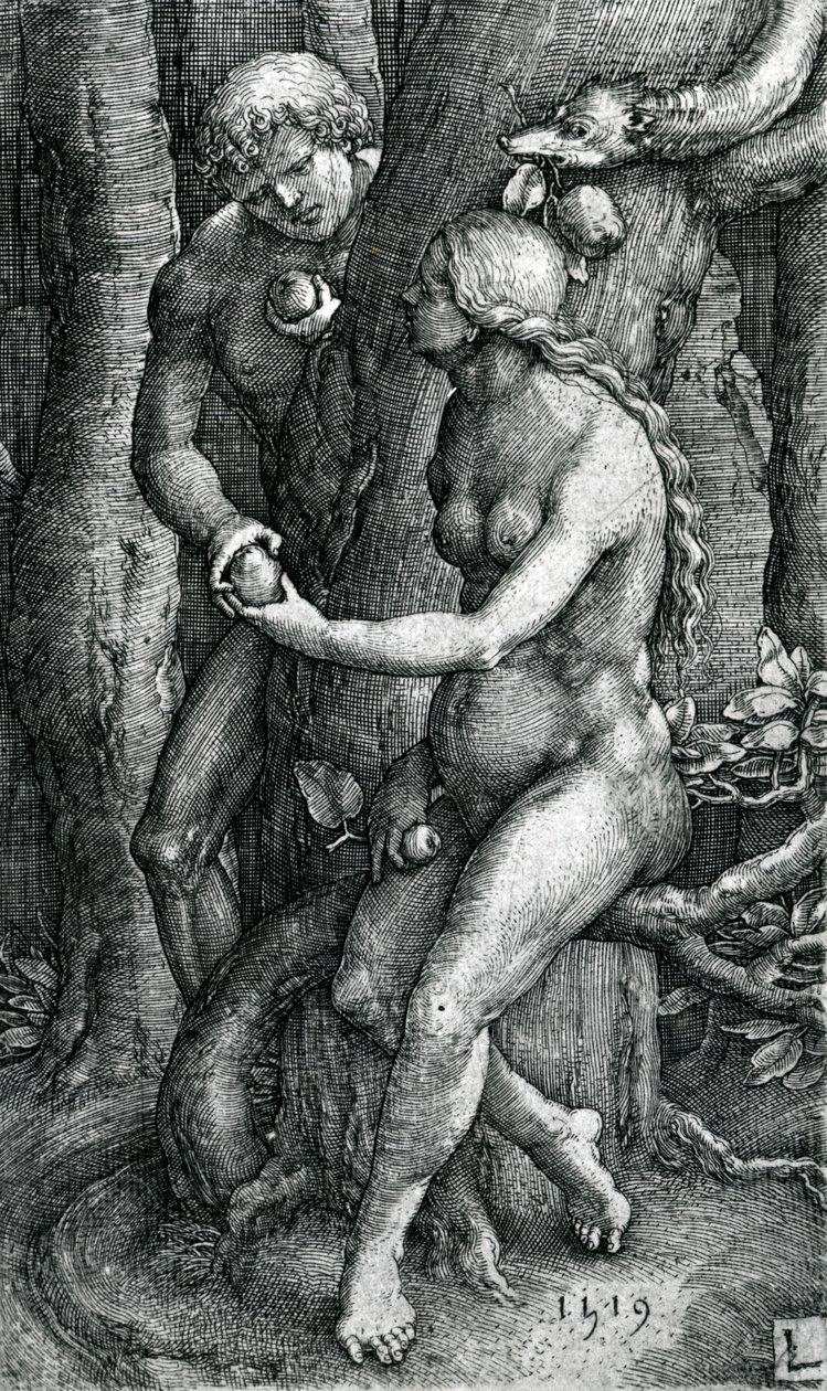Menneskehedens fald, 1519 af Lucas van Leyden