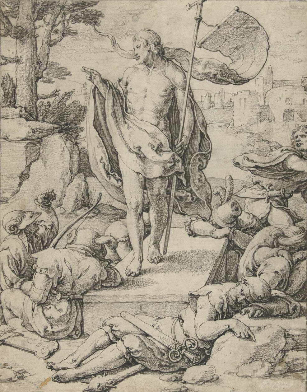 Opstandelsen, ca. 1529-33 af Lucas van Leyden