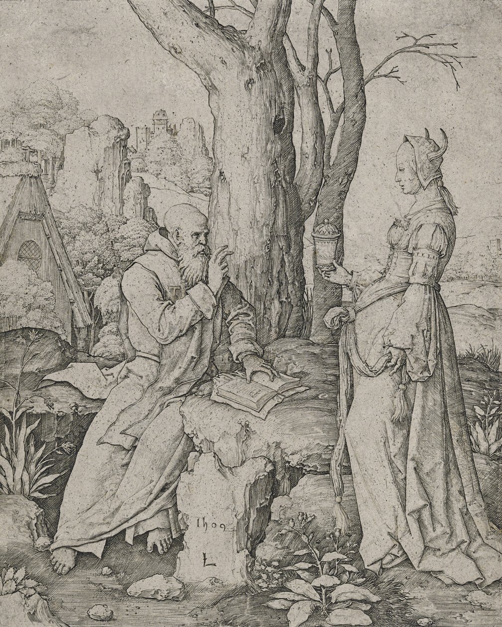 The Temptation of St. Anthony, 1509 (gravering på lagt papir) af Lucas van Leyden