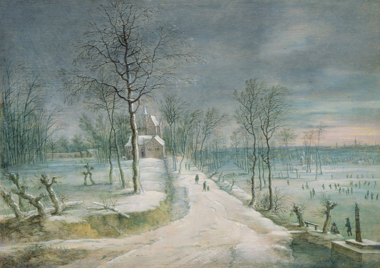 Vinterlandskab (panel) af Lucas van Uden