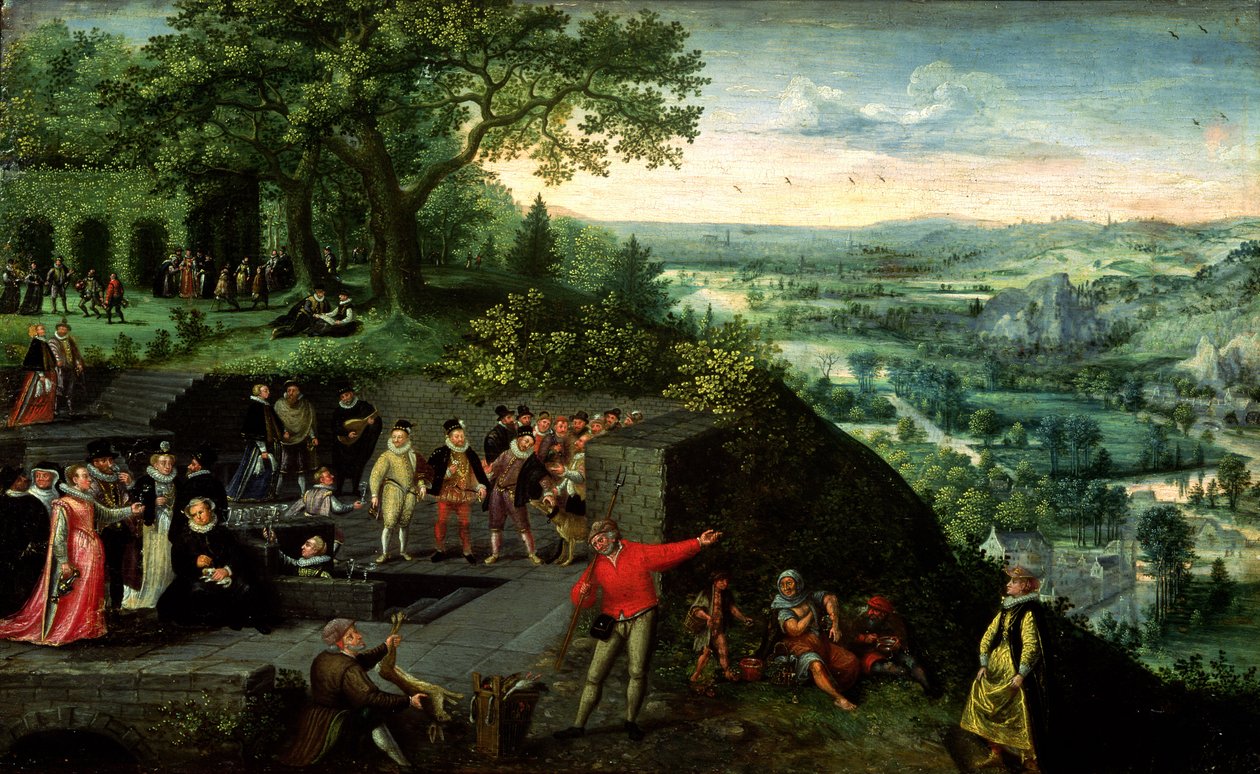 Rudolf II (1552-1612) and the Drunkard, 1593 af Lucas van Valckenborch