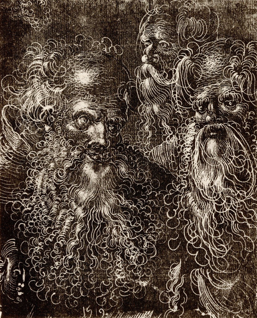 Forskellige hovedstudier af Lucas (school of) Cranach