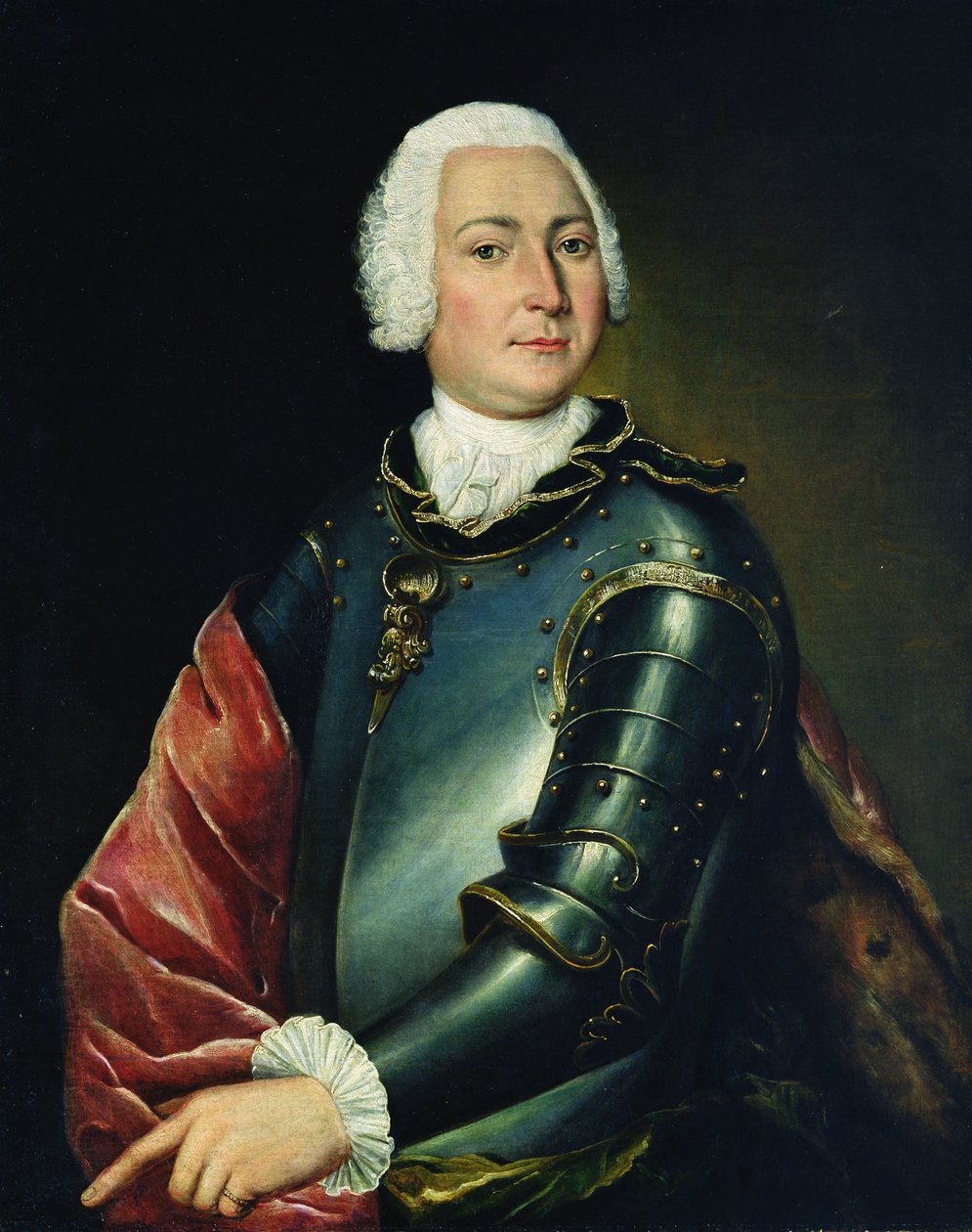 Portræt af grev Ernst Christoph von Manteuffel af Lucas Conrad Pfanzelt