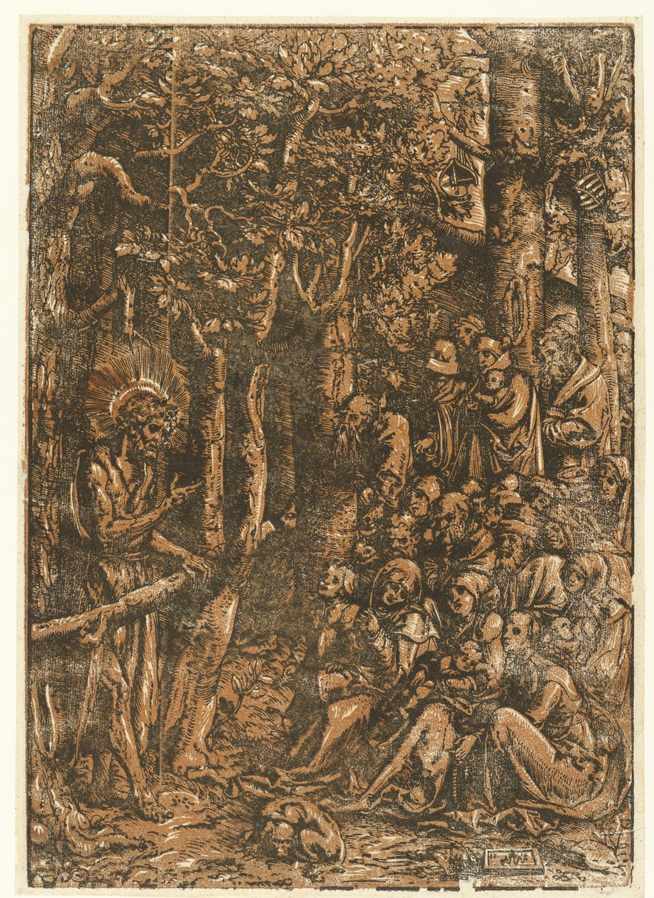 Johannes Døberen prædiker for folket af Lucas Cranach