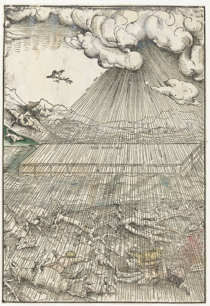 Syndfloden og Noas ark af Lucas Cranach